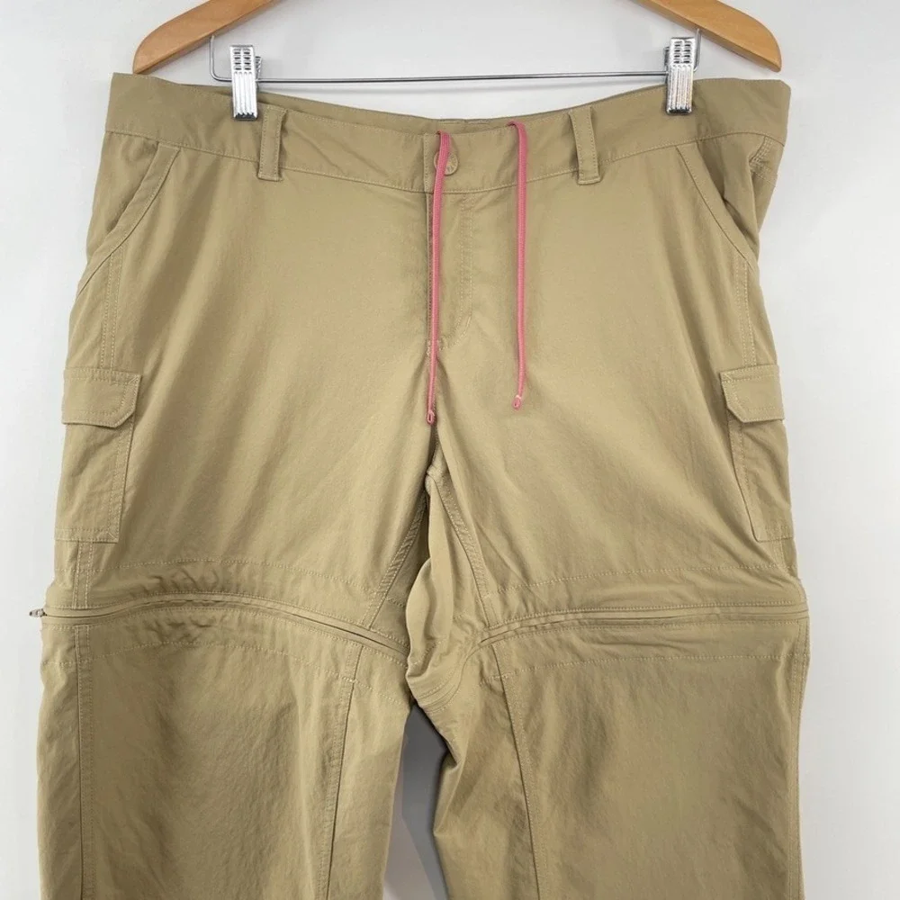 North Face Women's Convertible Pants Size 16 Beige‎ Hiking Drawstring Nylon